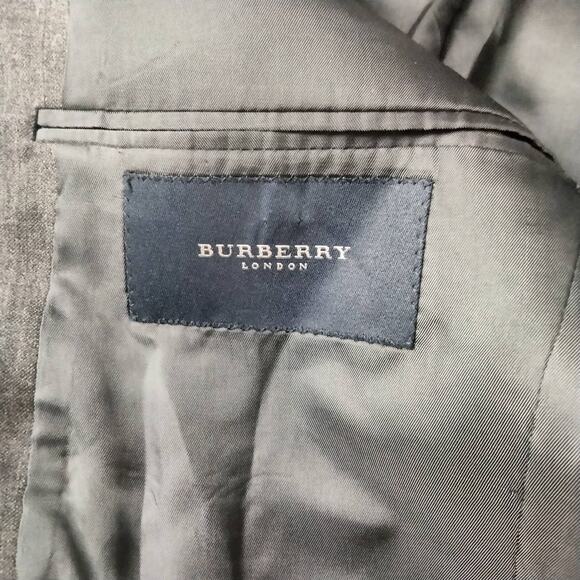 Burberry London Men's 38R Light Grey Pure Wool 2 Button Suit Coat Lined Blazer - Picture 6 of 10